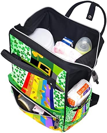 Guerotkr putnički ruksak, ruksak za torbu pelena, ruksak pelena, sretan uzorak zelene djeteline St. Patricko