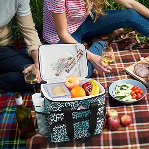 WELLDAY torba za ručak Creative Leopard Print izolovana hladnjača kutija za ručak za višekratnu upotrebu sa naramenicom za izletište