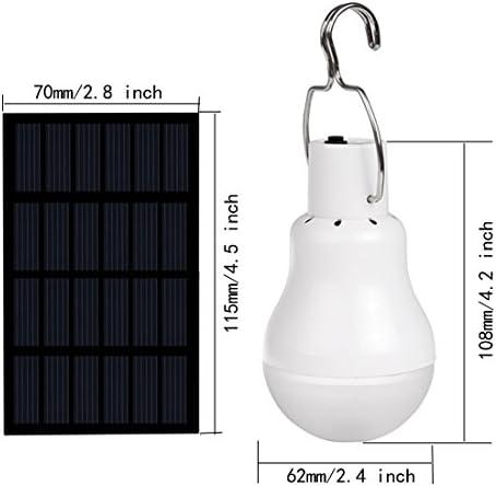 ABZXT lampa na solarni pogon Prijenosna LED sijalica svjetla za solarnu energiju Panel LED rasvjeta za kamp Šator za noćni ribolov
