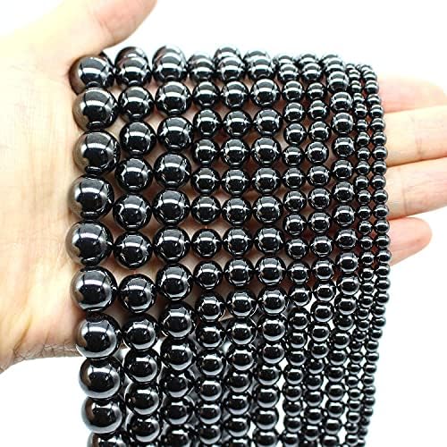 Oameusa 6mm prirodni crni hematit perle perle DIY materijali narukvica ogrlica naušnice izrada nakita ahat perle za izradu nakita