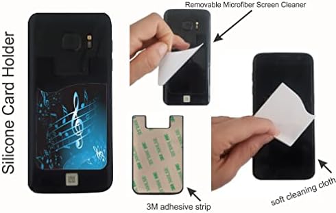 Teret Clef Music Note list Plavi dizajn - Silikonska 3M ljepljiva kreditna kartica za štampe za mobilne telefone za iPhone / Galaxy Android futrole