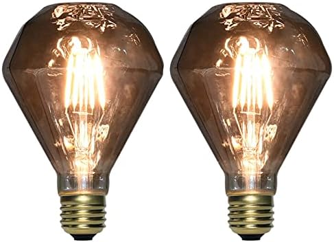 YDJoo LED Edison sijalica 3W D95 Vintage LED sijalice 40W ekvivalentna meka topla bijela 2200k dijamantskog oblika dimno siva stakla