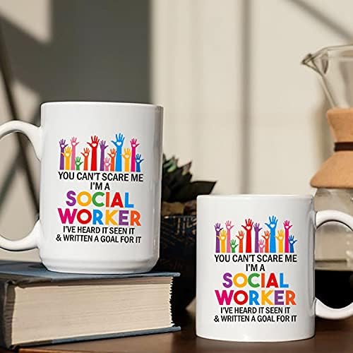 Ne možete me uplašiti Ja sam šolja za kafu socijalnog radnika-keramička šolja socijalnog radnika za socijalnog radnika - smiješni