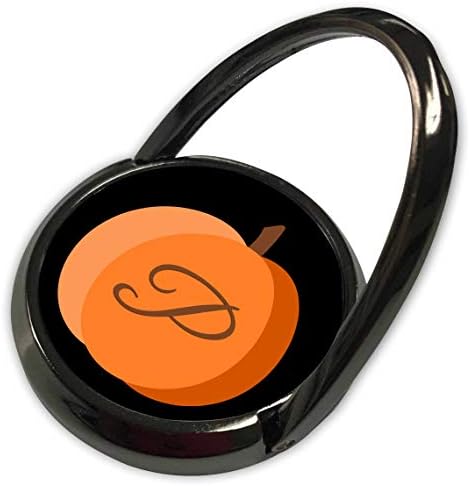 3Droza Marke City - tipografija - Monogram kurzivni P unutar narančaste bundeve na crnom pozadini. - telefonski prsten