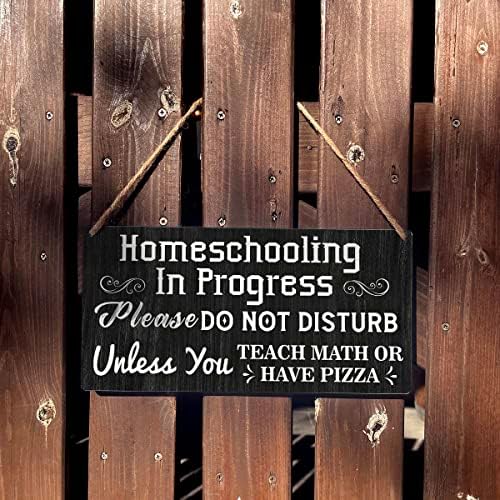 Home Škola potpise Poklon seoski kuća Homeschooling u tijeku Ne uznemiravajte drveni viseći znak plaketa rustikalni zidni umjetnički