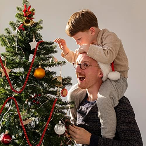Swesen Red Bead Garland Christmas Drvene perle Garland, Grčka od drveta za božićne ukrase za božićno drvo, dekor za odmor, 6 stopa