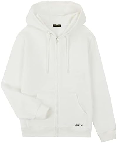 Kowsport muške pune zip hoodie meko brušeno unutar fleesu casual sportske dukserice s kapuljačom veličine S-3XL
