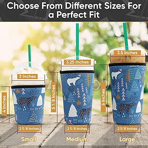 Baxendale ledeni rukovi za hladne piće - 3 pakovanje Neoprene za hladni čaše za piće za hladnu piću, kompatibilna sa Starbucks-om