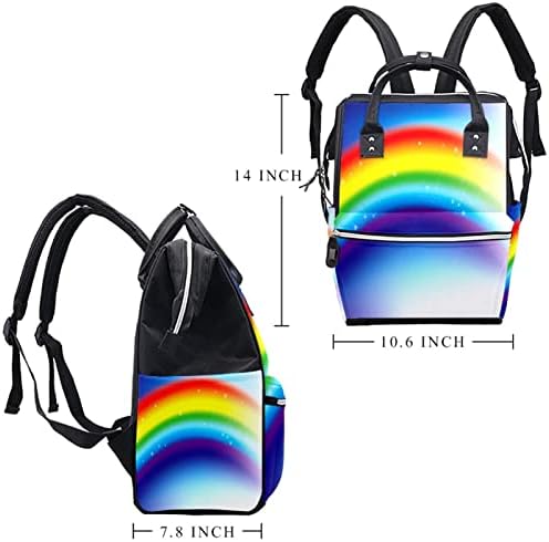 Guerotkr putni ruksak, ruksak za torbu pelena, ruksak pelena, šareni umjetnički uzorak Rainbow