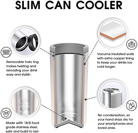 Michigan Slim Can Cool dvostruki zidovi izolirani nehrđajući čelik vakuum napitak može hladniji izolator za 12oz tanko pivo, soda