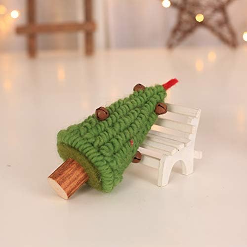 Abaodam Creative Stolpop Woold Felt Christmas Drvo sa zvonima Xmas Desktop Craft Decor Party ukrasi za djecu Poklon Početna Dekoracija