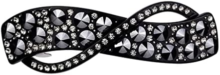 Lepsjgc Bright Black Diamond Series Hairpin Spring Clip Word Clip Headgear Ponytail Clip Top Clip Hairpin