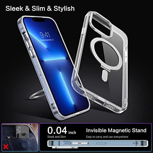 Dueue za iPhone 13 PRO magnetsku futrolu s nevidljivim postoljem [kompatibilan sa magsafe], potpuno zaštitni poklopac karoserije Slim