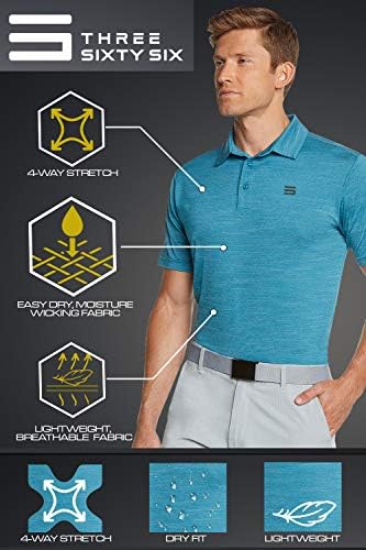 Tri šezdeset šest golf majica za muškarce - suho fit s kratkim rukavima, atletska casual majica navraćala