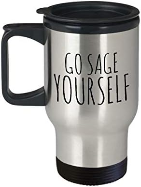 Hollywood & Twine Go Sage Yoll Smiješno izolirane putne čaše za kafu od nehrđajućeg čelika