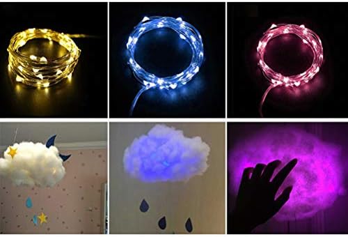 NOVOCE DIY pamučno svjetlo za oblak, Kreativna ručno rađena lampa za oblak plutajući oblaci noćno svjetlo za dječiju spavaću sobu dekoracija božićni poklon