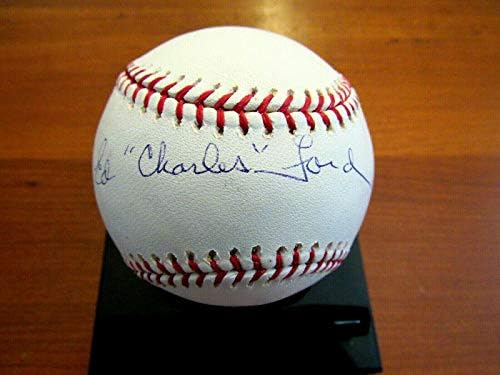 Ed Charles Ford Whitey 1961 WS MVP Yankees Hof potpisao auto OML Baseball JSA Gem - autogramirani bejzbol