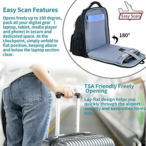 EMPSIGN putni ruksak za Laptop za muškarce i žene 17,3 inča, izuzetno veliki ruksak za posao, vodootporna Računarska torba sa USB