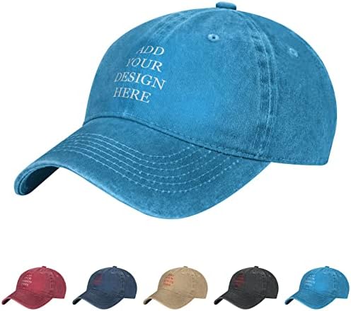 Prilagođeni traper šešir za muškarce Dizajnirajte vlastiti personalizirani tekst Foto Logo Isprati podesivi bejzbol opremljen šešir tata šešir unisex