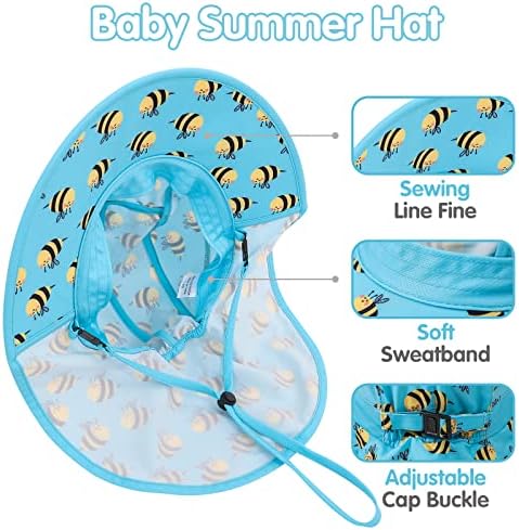 Guangu Bee Kids Sun Hat UV zaštita Ljeto Široka plaža na plaži na plaži Plaža za djevojke 1-6 godina