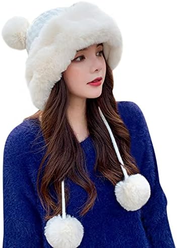 Zimski Pompon šeširi za žene pleteni ženski heklani šešir topla Kanta vanjski šešir za uši puna glava zimski šešir