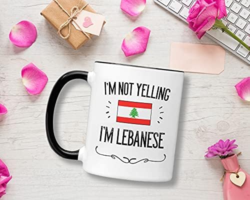 Casitika Funny Libanon Pokloni. Ne vičem da sam Libanonska keramička šolja za kafu. Ideja za Kup za ponosne muškarce / žene sa zastavom