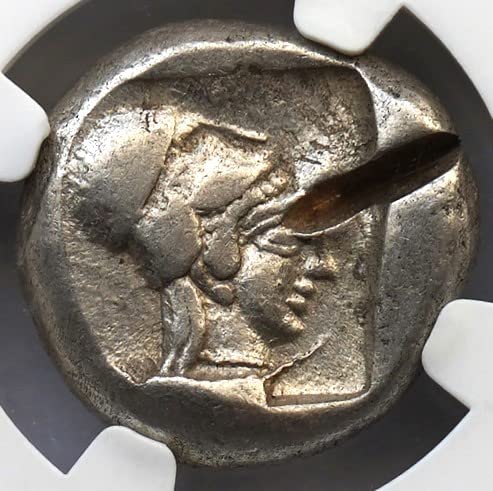 GR 5. veck bc drevna Grčka Antikni ovjereni rijetki srebrni Grčki kovanica Izbor izbora vrlo fino NGC