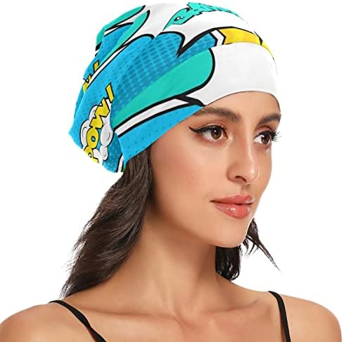 Žene Beanie Hat Skull CAP CAP, strip pop umjetnička uzorka elastična modna odjeća za glavu noć za spavanje poklopca kose