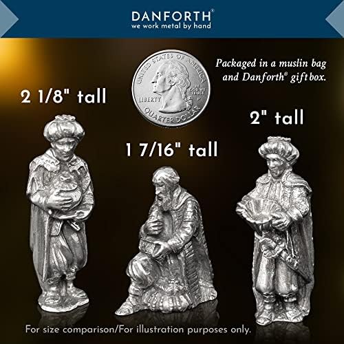 DANFORTH set rođenja Tri Kralja-ručno izrađene figurice od kositra rođenja Wisemen – izrađene u SAD-u