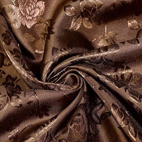 Nove tkanine Daily Kayla tamnosmeđa poliesterska cvjetna žakard Brokatna satenska tkanina po dvorištu-10004, 5 metara