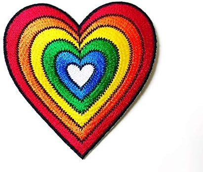 Rainbow Bijeli Srčani mirov logotip Aplikacija izvezena šivača na željezo na zakrpu za ruksake Jeans Jackets Odjeća