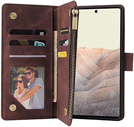 Lbyzcase futrola za telefon Google Pixel 6 Pro, torbica za novčanik Google Pixel 6 Pro, luksuzna Folio Flip kožna navlaka[džep sa