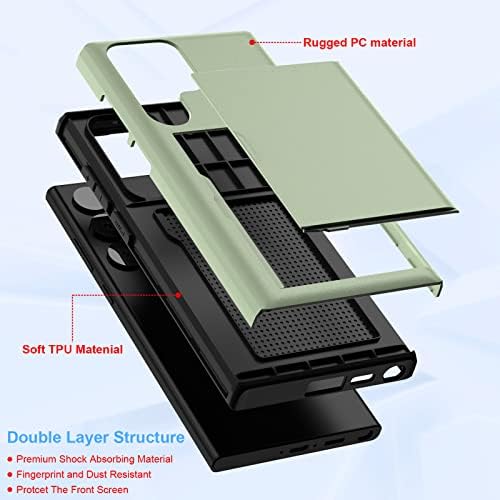 Kompatibilan sa Galaxy S23 Ultra case Wallet sa držačem kreditne kartice Slot za ličnu kartu otporan na udarce Hard PC TPU futrola
