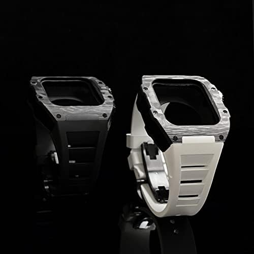 Ekins luksuzni karbonski od legura od legure na papiru za Apple Watch 7 6 5 4 SE gumeni band DIY bezel modifikacijski komplet za iWatch