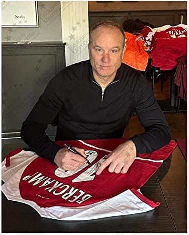 Ekskluzivna memorabilija Dennis Bergkamp potpisao je Arsenal baštini Invincibles Soccer Jersey