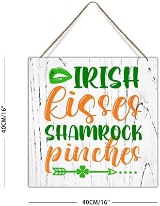 Wood znak Zidne dekor irski poljupci djetelja Clopove St Patrick Quotes Wood zidni dekor znakovi Lucky Charms Happy Saint Patricks