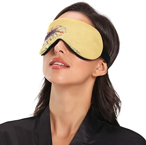 Suncokret bež prozračne maske za spavanje, hladno osjećati poklopac za spavanje očiju za ljetni odmor, elastično oblikovano povez