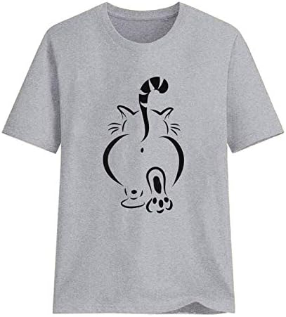 Uikmnh Ženske mačke TOP ljetni bluze Ženska majica s kratkim rukavima