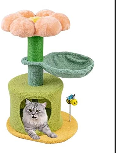 Aktivnost cvjetnog mačjeg drveta sa stubom za grebanje ELUNEHC,mali toranj za mačje drvo za zatvorene mačke, slatko mačje drvo sa