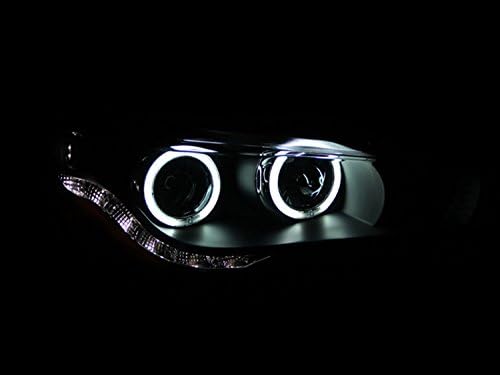 ANZO USA 121428 crno Halo projektor prednje svjetlo sa prozirnim sočivom i jantarnim reflektorom za Mitsubishi Lancer