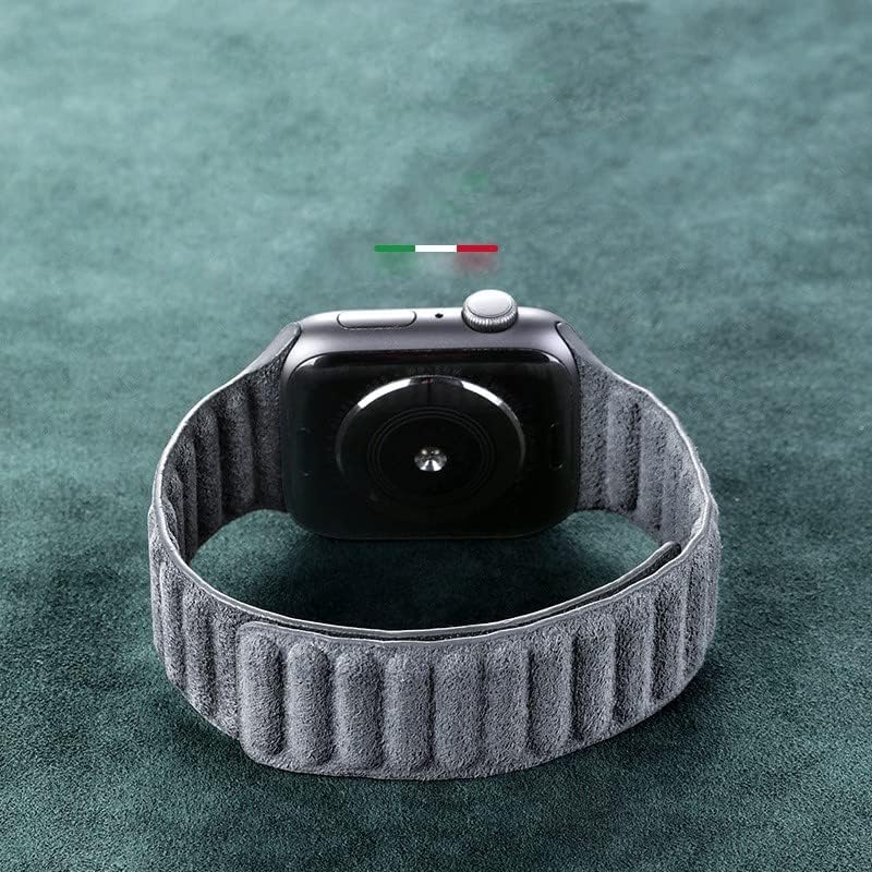 Napravljen sa Alcantara Watchband magnetni za Apple Watch Sport Band Iwatch SE 1 2 3 4 5 6 7 8 44 42 40 45 49 mm