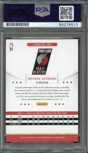 2012 Panini NBA HOOPS 285 Meyers Leonard potpisana kartica Auto PSA plovu plovu BLA - Košarkaste ploče s autogramiranim karticama