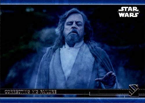 2020 TOPPS Star Wars Raspon Skywalker serije 2 plava 63 Ispravljanje njegove neuspjehe Luke Skywalker Trgovačka kartica