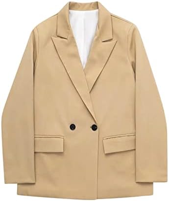 Ženske jakne za žene za žene Classic Notch Revel dugih rukava Ležerne prilike prevelikim podjedinitim kaputima Blazers sa džepom