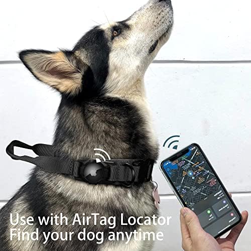Gocii taktički ovratnik za pse, podesivi vojni trening najlonski zrak ovratnik za pse, GPS ovratnik za pse sa Apple Airtag držačem