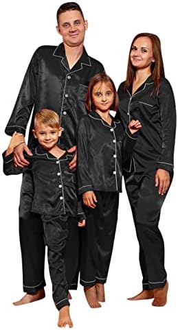 Spavaća odjeća za muškarce Solidna seta noćna odjeća satenske pidžame hlače PJ-ova porodična porodica osjećaju pidžamu dječake čvrste