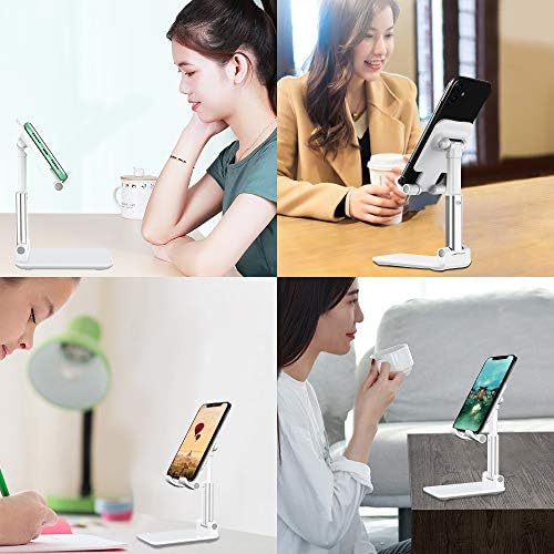 TIQUS [2 paket] Sklopivi stalak za stolni telefon, ugao i visina Podesivi stol za stol za stol sa stabilnim dizajnom protiv klizanja
