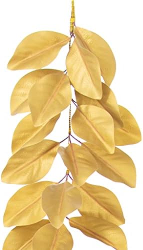 Zlatna umjetna magnolija list božićni božićni girland dužine 6ft