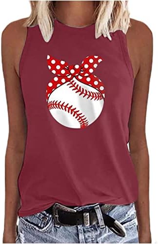 LCEPCY Womens Crew vrat bez rukava ljetni slatki bejzbol ispisani najprikladniji atletski majica