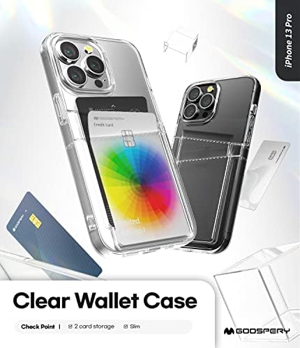 Goospery Clear Wallet dizajniran za iPhone 13 PRO Case, tanak tanki korisnik Friends Drži 2 kartice Mekani anti-žutilicijski TPU zaštitni
